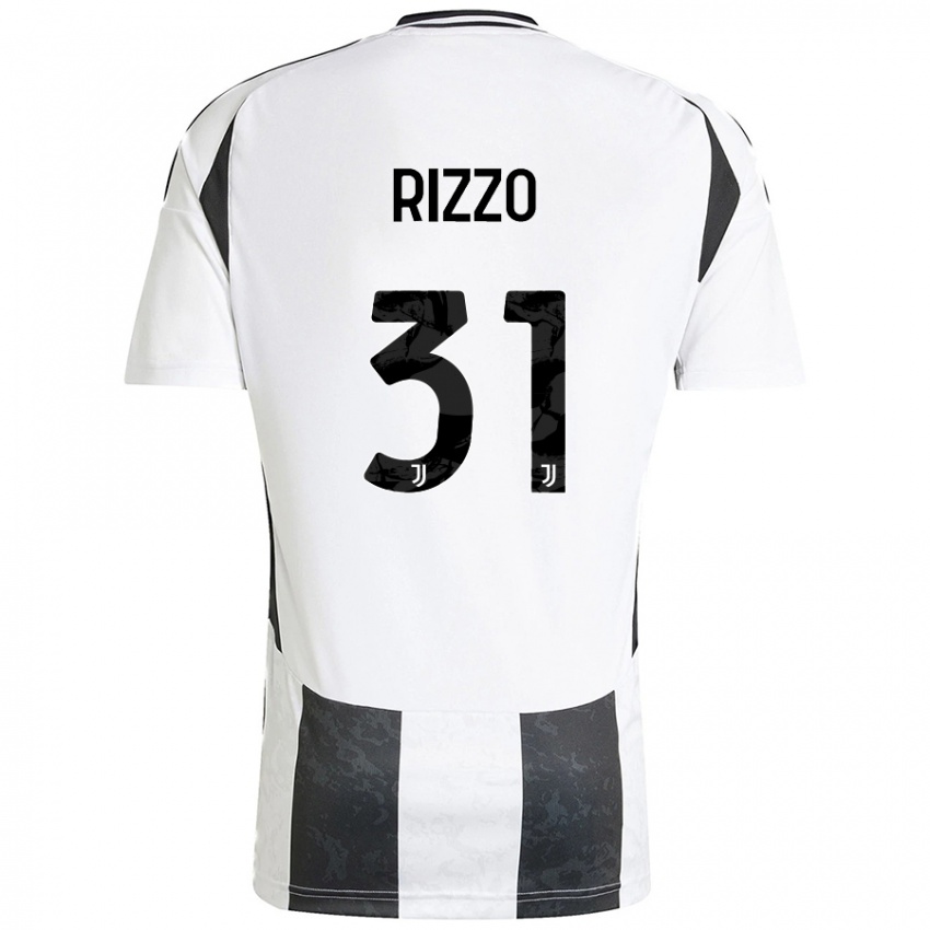 Gyermek Niccolò Rizzo #31 Fehér Fekete Hazai Jersey 2024/25 Mez Póló Ing