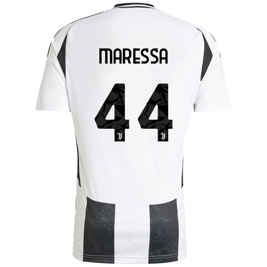 Gyermek Tommaso Maressa #44 Fehér Fekete Hazai Jersey 2024/25 Mez Póló Ing