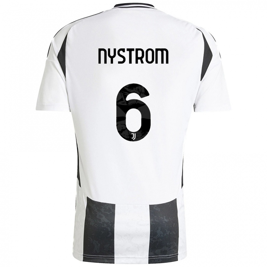 Gyermek Paulina Nyström #6 Fehér Fekete Hazai Jersey 2024/25 Mez Póló Ing