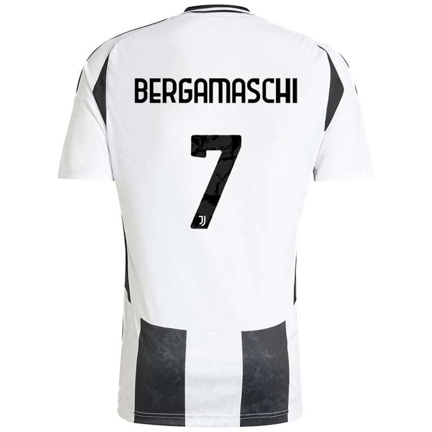 Gyermek Valentina Bergamaschi #7 Fehér Fekete Hazai Jersey 2024/25 Mez Póló Ing