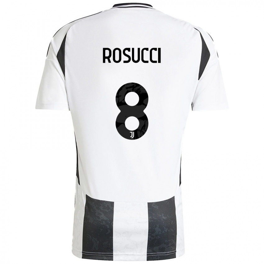 Gyermek Martina Rosucci #8 Fehér Fekete Hazai Jersey 2024/25 Mez Póló Ing