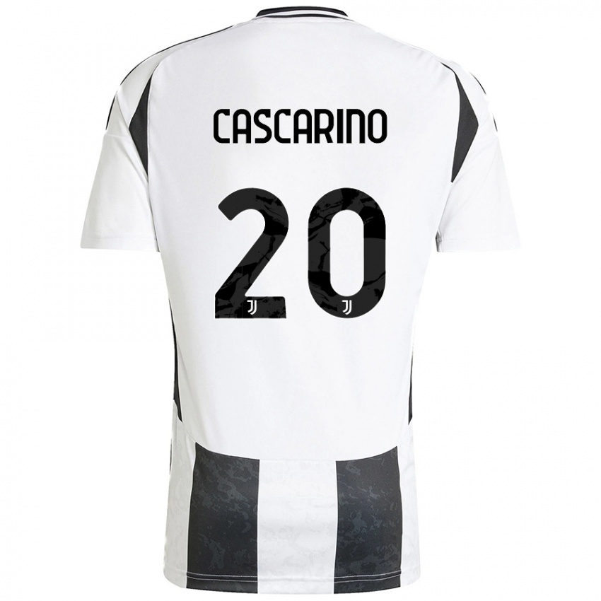 Gyermek Estelle Cascarino #20 Fehér Fekete Hazai Jersey 2024/25 Mez Póló Ing