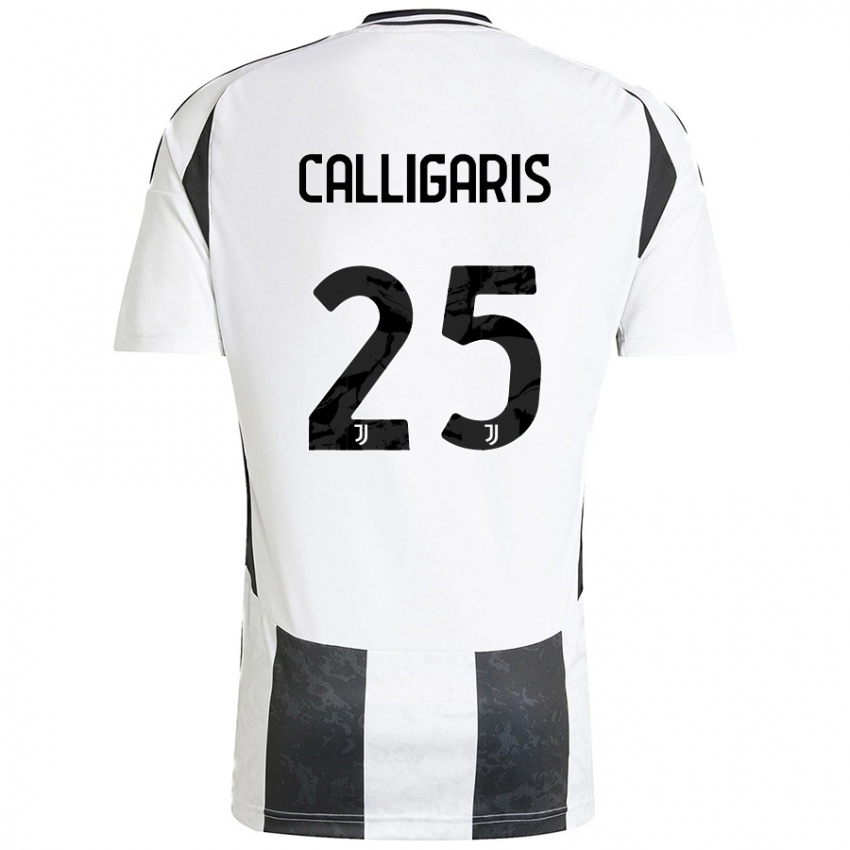 Gyermek Viola Calligaris #25 Fehér Fekete Hazai Jersey 2024/25 Mez Póló Ing