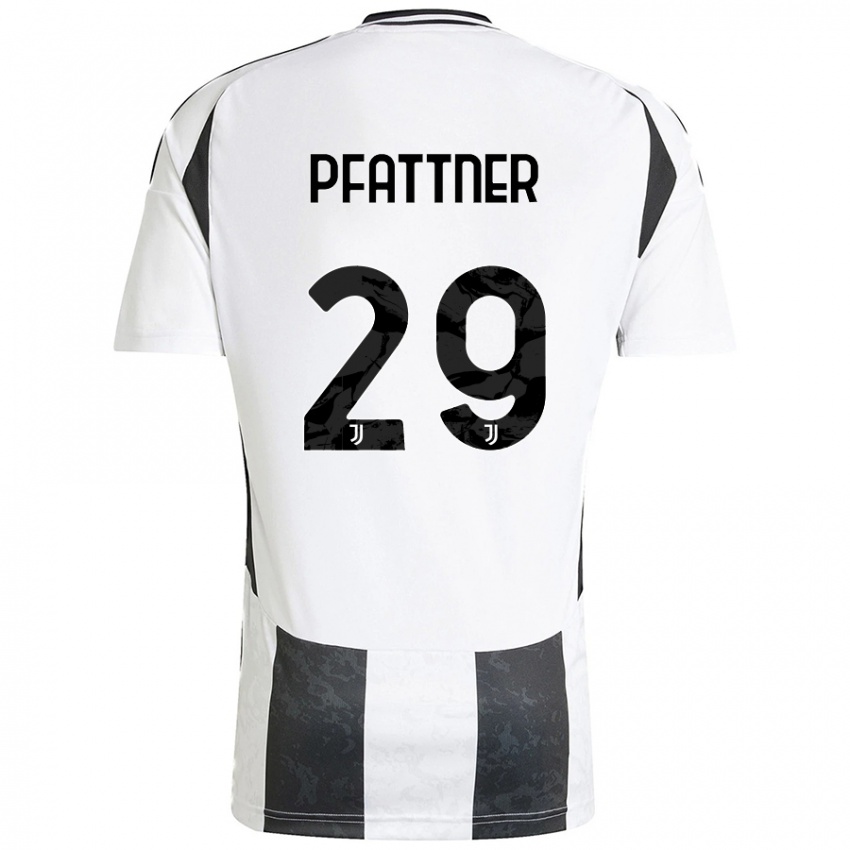 Gyermek Elisa Pfattner #29 Fehér Fekete Hazai Jersey 2024/25 Mez Póló Ing