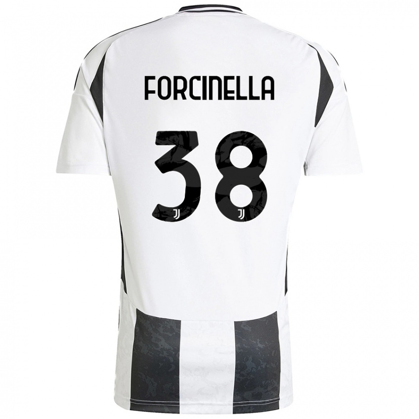 Gyermek Camilla Forcinella #38 Fehér Fekete Hazai Jersey 2024/25 Mez Póló Ing