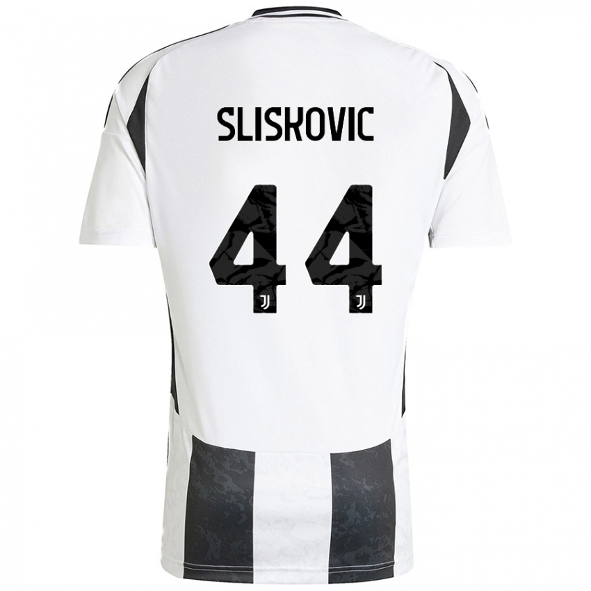 Gyermek Gloria Slišković #44 Fehér Fekete Hazai Jersey 2024/25 Mez Póló Ing