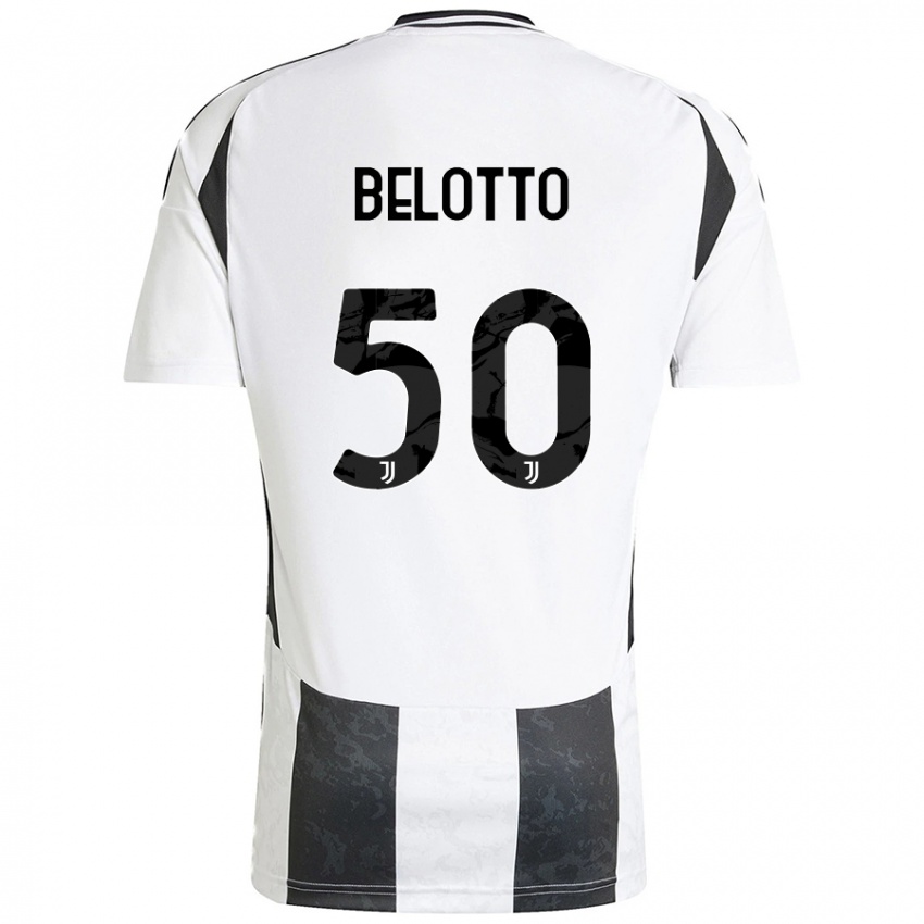 Gyermek Soledad Belotto #50 Fehér Fekete Hazai Jersey 2024/25 Mez Póló Ing