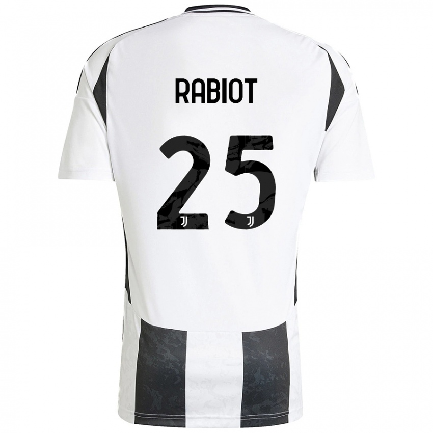 Gyermek Adrien Rabiot #25 Fehér Fekete Hazai Jersey 2024/25 Mez Póló Ing