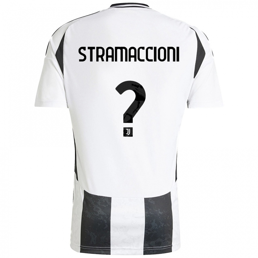 Gyermek Diego Stramaccioni #0 Fehér Fekete Hazai Jersey 2024/25 Mez Póló Ing