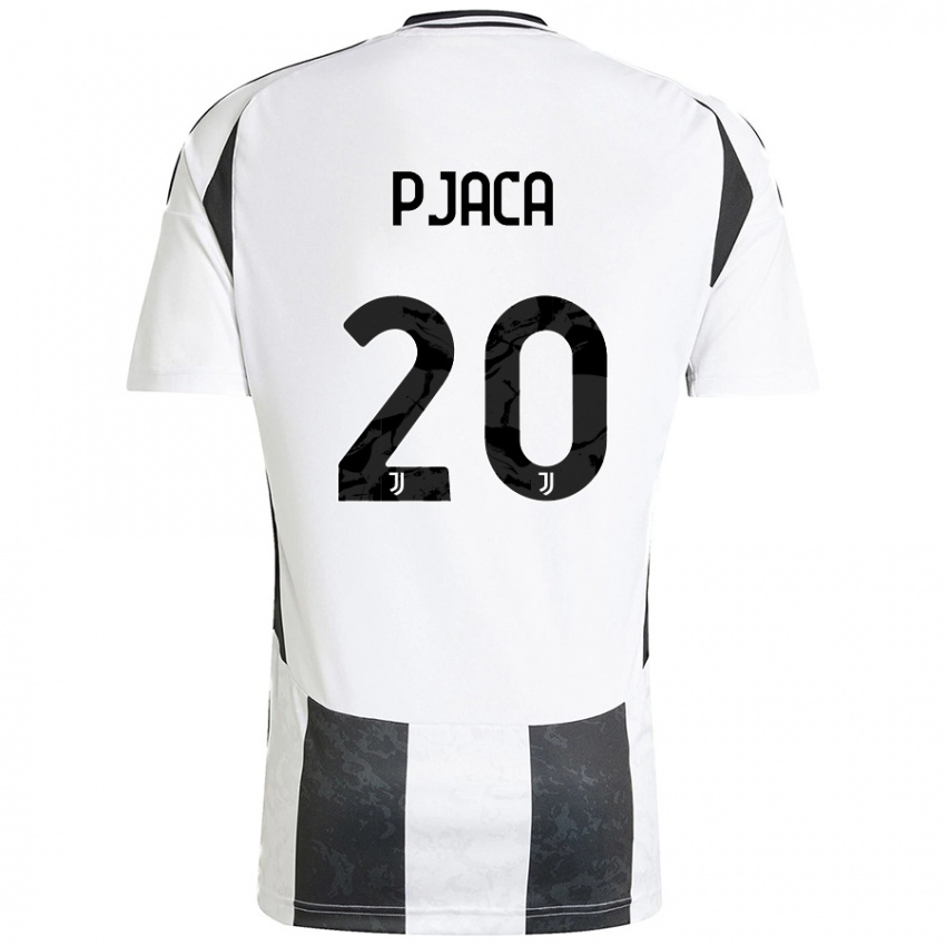 Gyermek Marko Pjaca #20 Fehér Fekete Hazai Jersey 2024/25 Mez Póló Ing