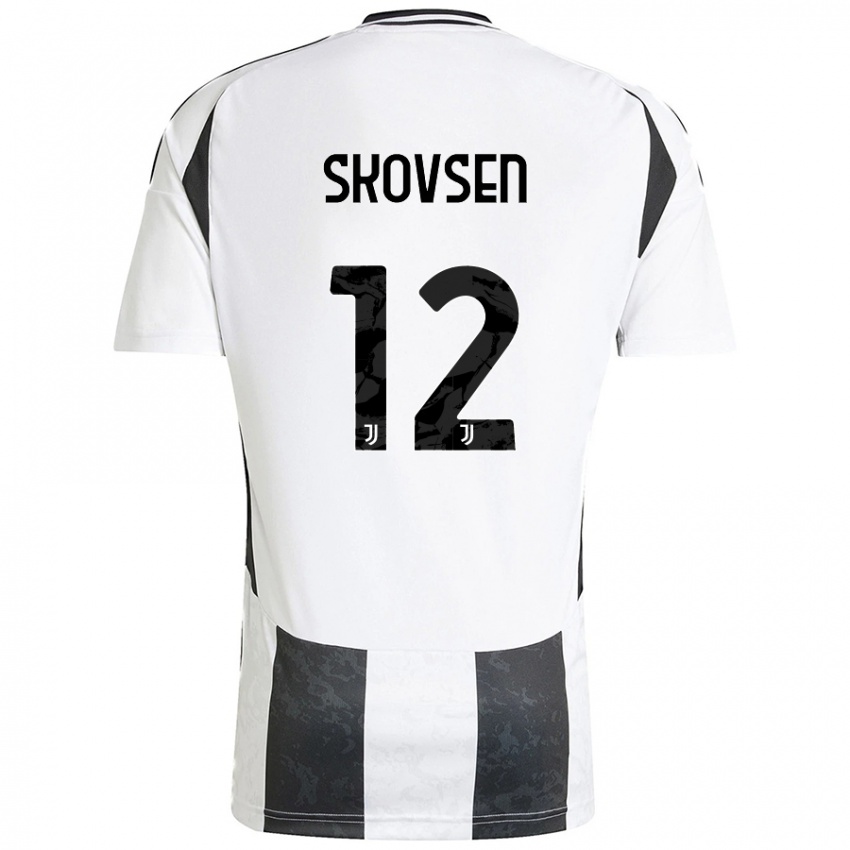 Gyermek Matilde Lundorf Skovsen #12 Fehér Fekete Hazai Jersey 2024/25 Mez Póló Ing