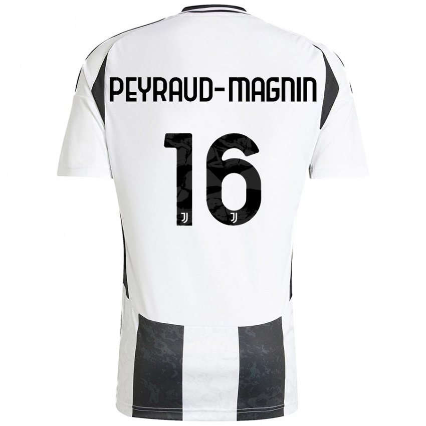 Gyermek Pauline Peyraud-Magnin #16 Fehér Fekete Hazai Jersey 2024/25 Mez Póló Ing