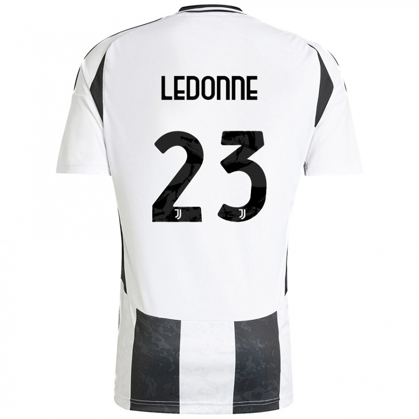 Gyermek Nicolo Ledonne #23 Fehér Fekete Hazai Jersey 2024/25 Mez Póló Ing