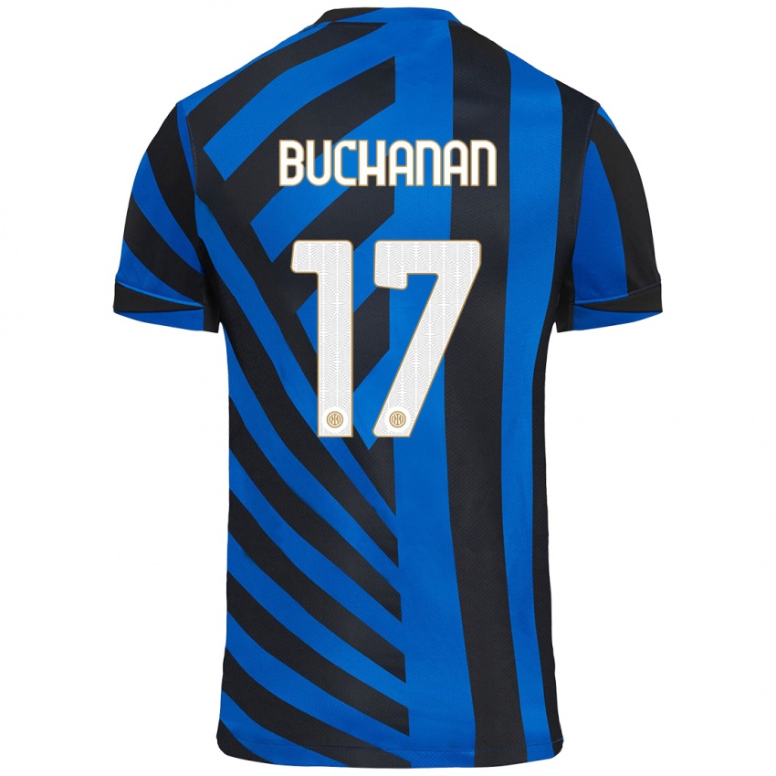 Gyermek Tajon Buchanan #17 Kék Fekete Hazai Jersey 2024/25 Mez Póló Ing