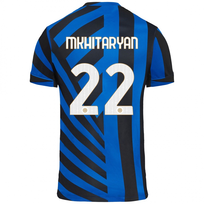 Gyermek Henrikh Mkhitaryan #22 Kék Fekete Hazai Jersey 2024/25 Mez Póló Ing