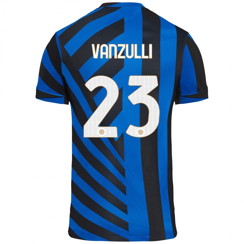 Gyermek Marco Vanzulli #23 Kék Fekete Hazai Jersey 2024/25 Mez Póló Ing