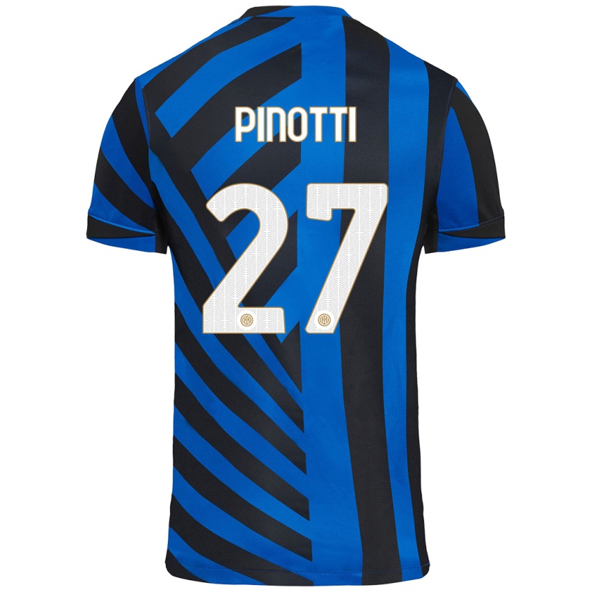 Gyermek Manuel Pinotti #27 Kék Fekete Hazai Jersey 2024/25 Mez Póló Ing