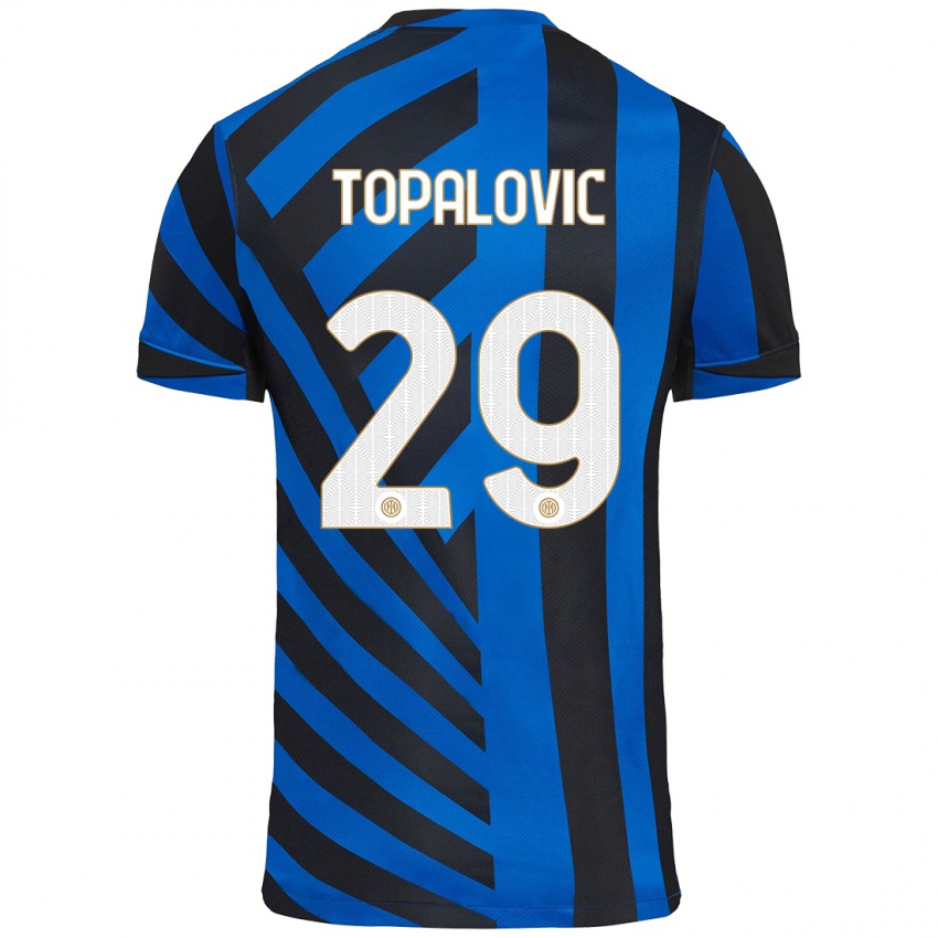 Gyermek Luka Topalovic #29 Kék Fekete Hazai Jersey 2024/25 Mez Póló Ing