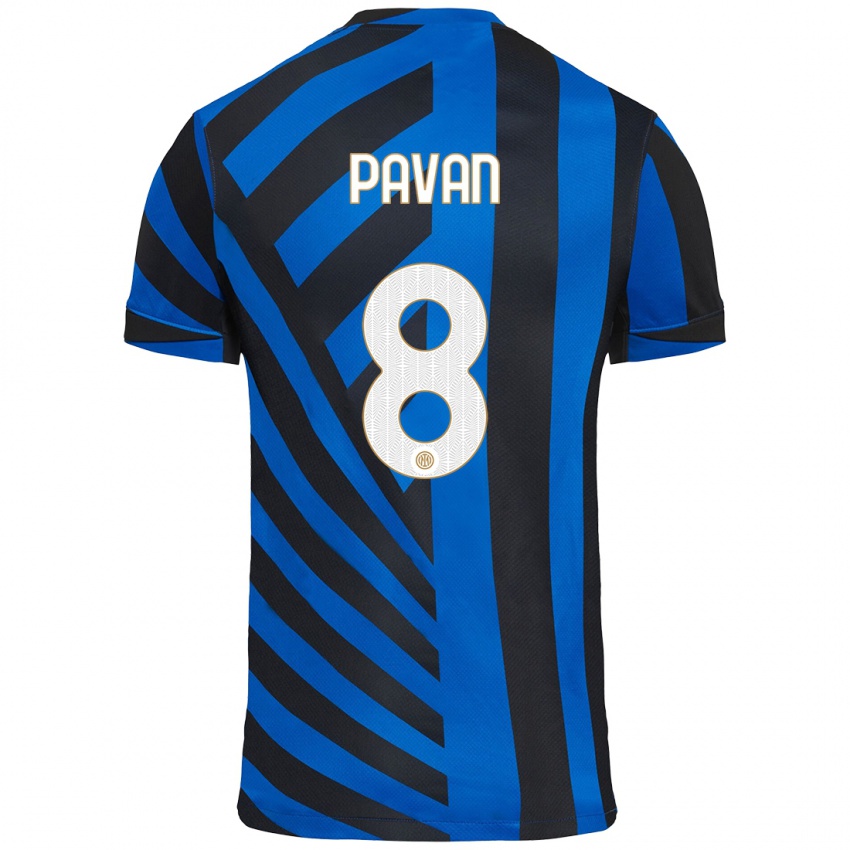 Gyermek Matilde Pavan #8 Kék Fekete Hazai Jersey 2024/25 Mez Póló Ing