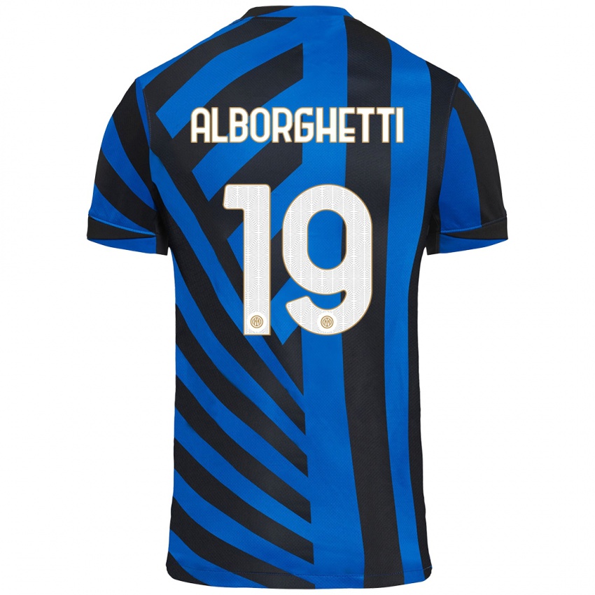 Gyermek Lisa Alborghetti #19 Kék Fekete Hazai Jersey 2024/25 Mez Póló Ing