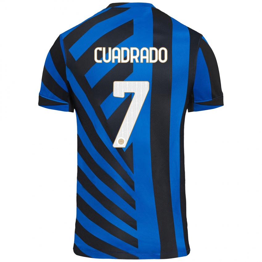 Gyermek Juan Cuadrado #7 Kék Fekete Hazai Jersey 2024/25 Mez Póló Ing