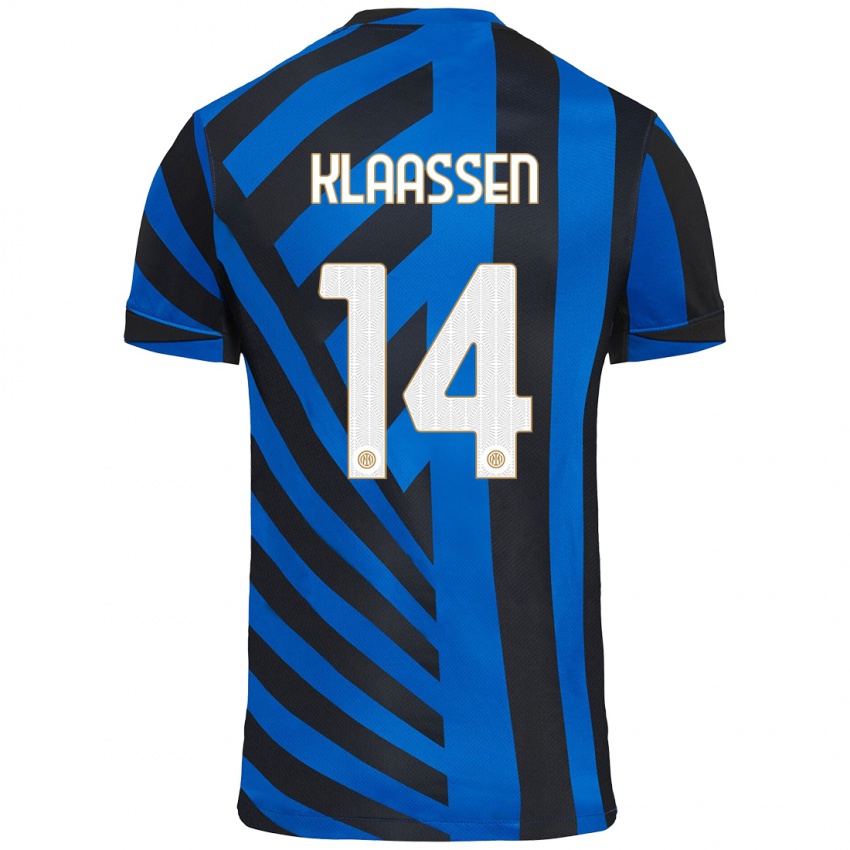 Gyermek Davy Klaassen #14 Kék Fekete Hazai Jersey 2024/25 Mez Póló Ing