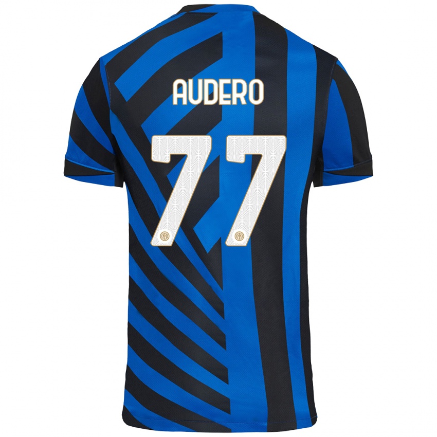 Gyermek Emil Audero #77 Kék Fekete Hazai Jersey 2024/25 Mez Póló Ing