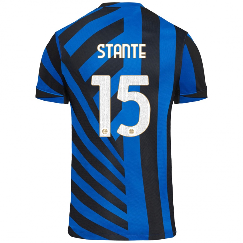 Gyermek Francesco Stante #15 Kék Fekete Hazai Jersey 2024/25 Mez Póló Ing