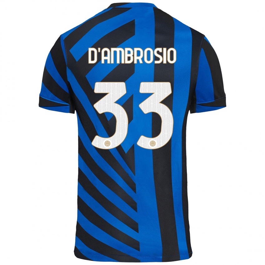 Gyermek Danilo D'ambrosio #33 Kék Fekete Hazai Jersey 2024/25 Mez Póló Ing