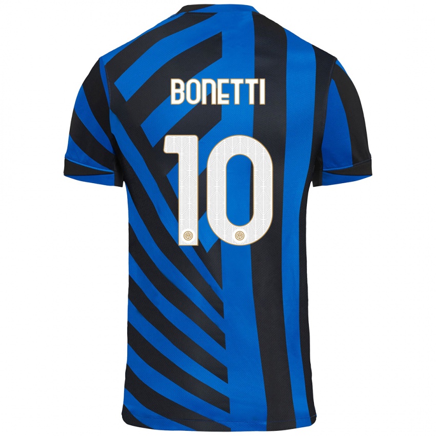 Gyermek Tatiana Bonetti #10 Kék Fekete Hazai Jersey 2024/25 Mez Póló Ing