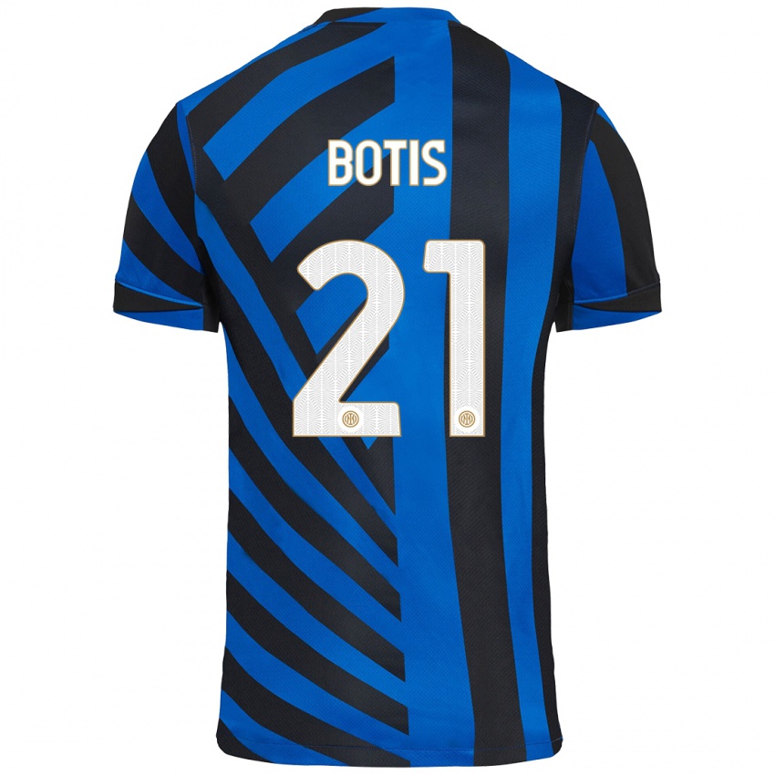 Gyermek Nikolaos Botis #21 Kék Fekete Hazai Jersey 2024/25 Mez Póló Ing