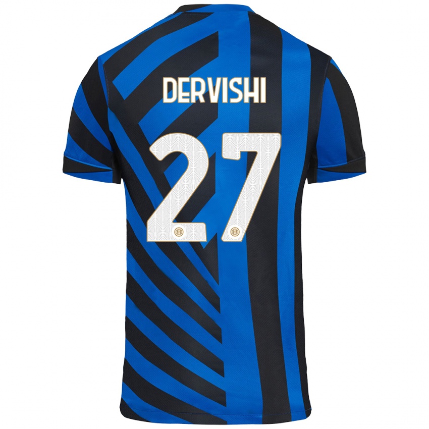 Gyermek Kristian Dervishi #27 Kék Fekete Hazai Jersey 2024/25 Mez Póló Ing