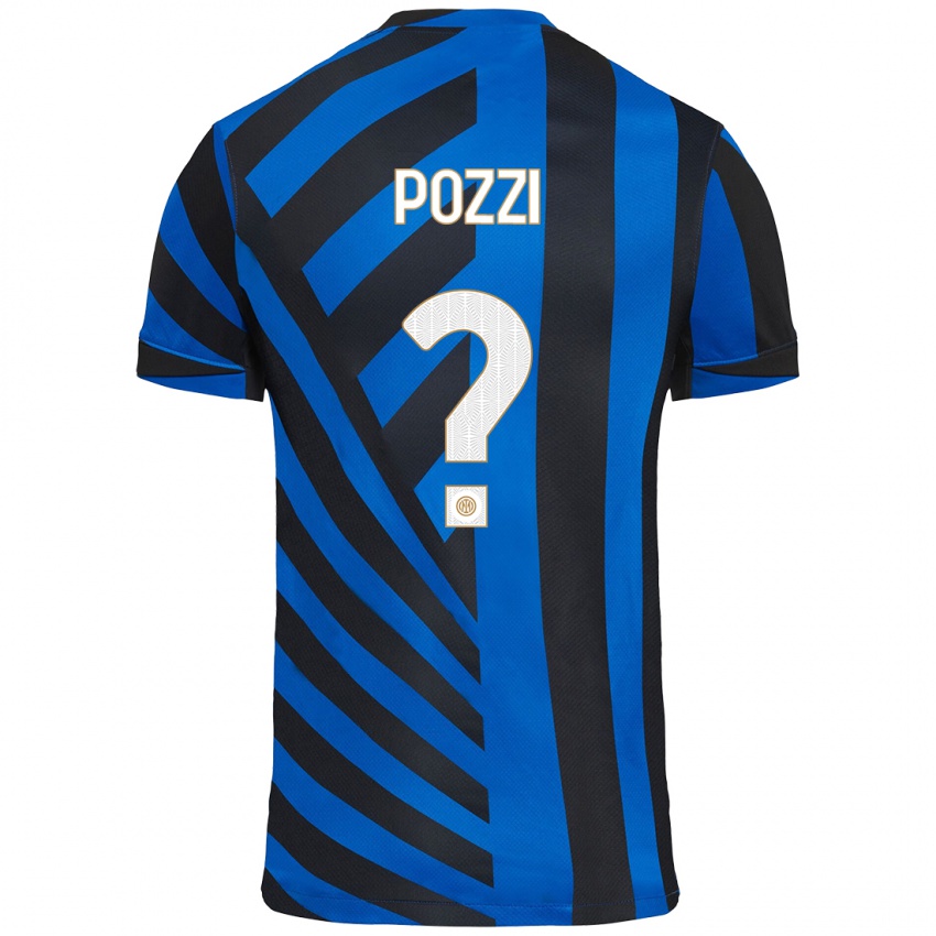 Gyermek Andrea Pozzi #0 Kék Fekete Hazai Jersey 2024/25 Mez Póló Ing