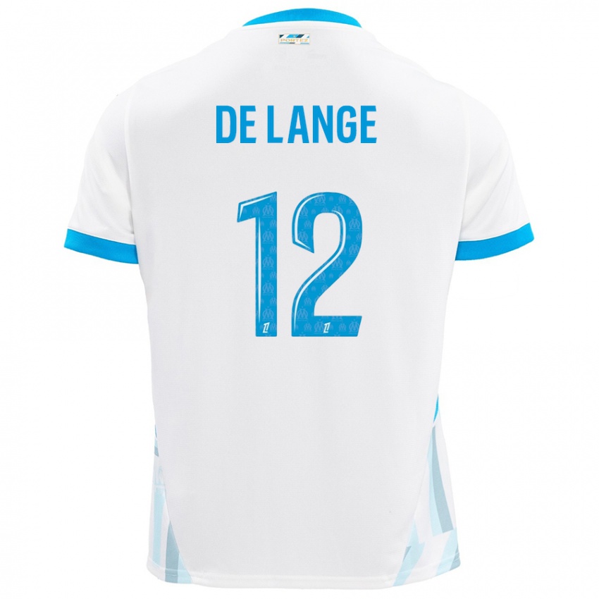 Gyermek Jeffrey De Lange #12 Fehér Ég Kék Hazai Jersey 2024/25 Mez Póló Ing