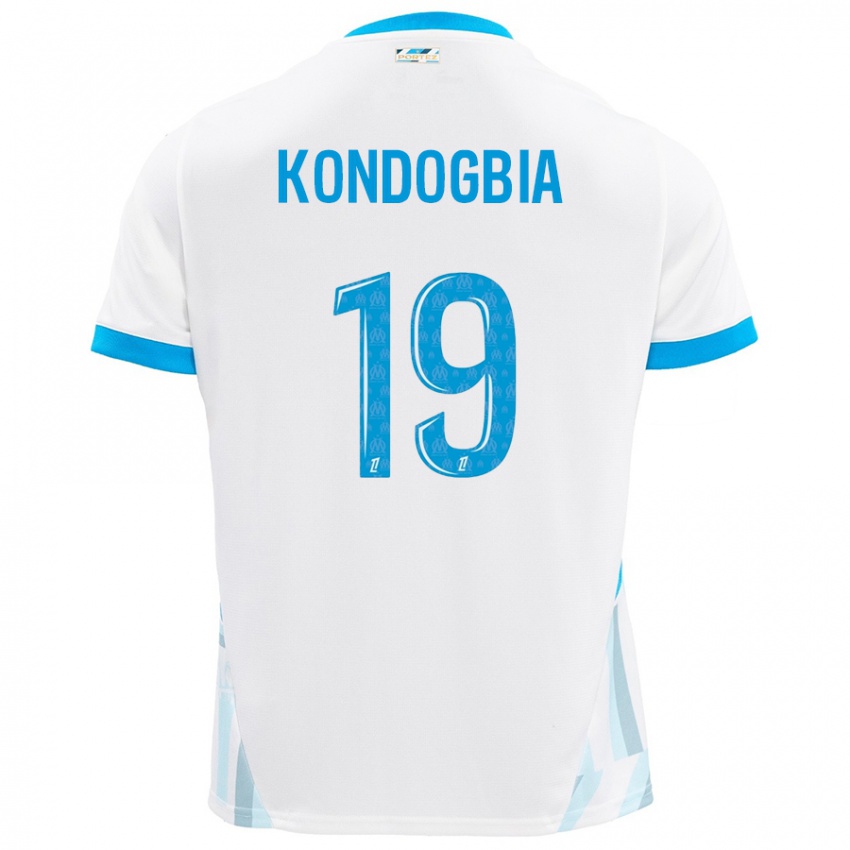 Gyermek Geoffrey Kondogbia #19 Fehér Ég Kék Hazai Jersey 2024/25 Mez Póló Ing