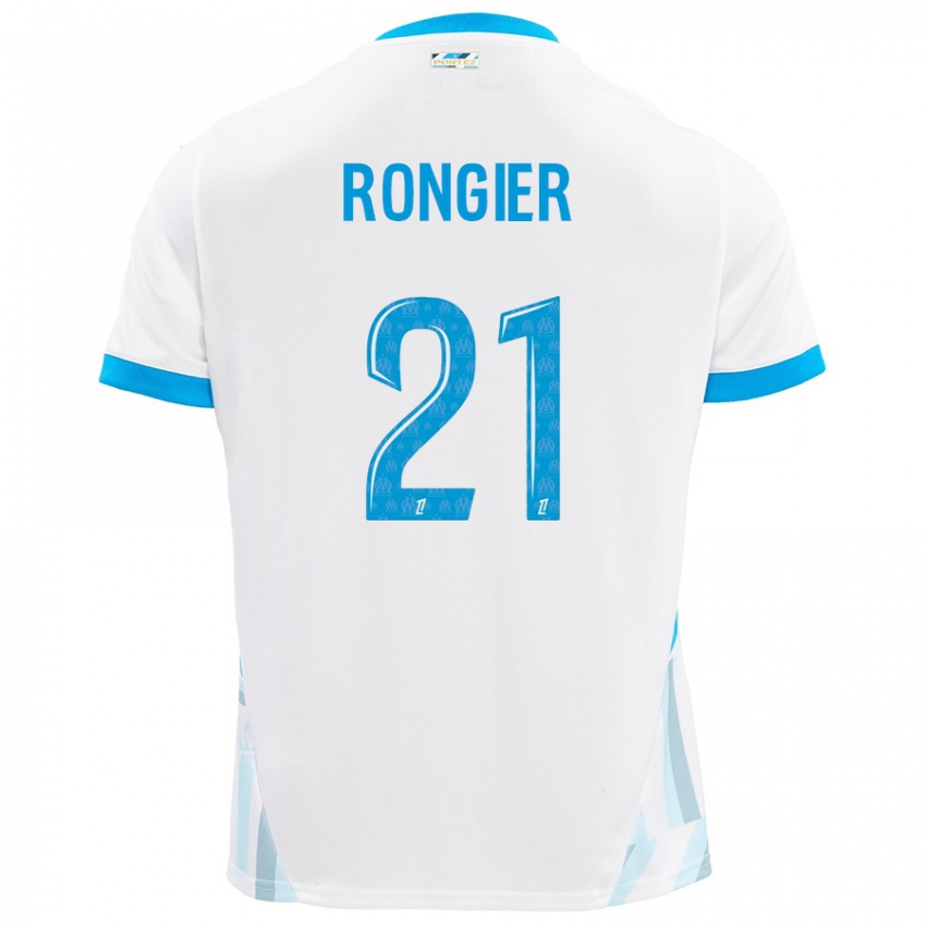 Gyermek Valentin Rongier #21 Fehér Ég Kék Hazai Jersey 2024/25 Mez Póló Ing