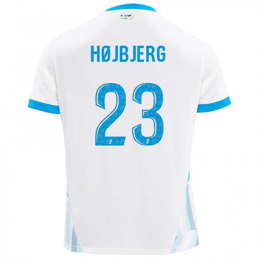 Gyermek Pierre Emile Hojbjerg #23 Fehér Ég Kék Hazai Jersey 2024/25 Mez Póló Ing