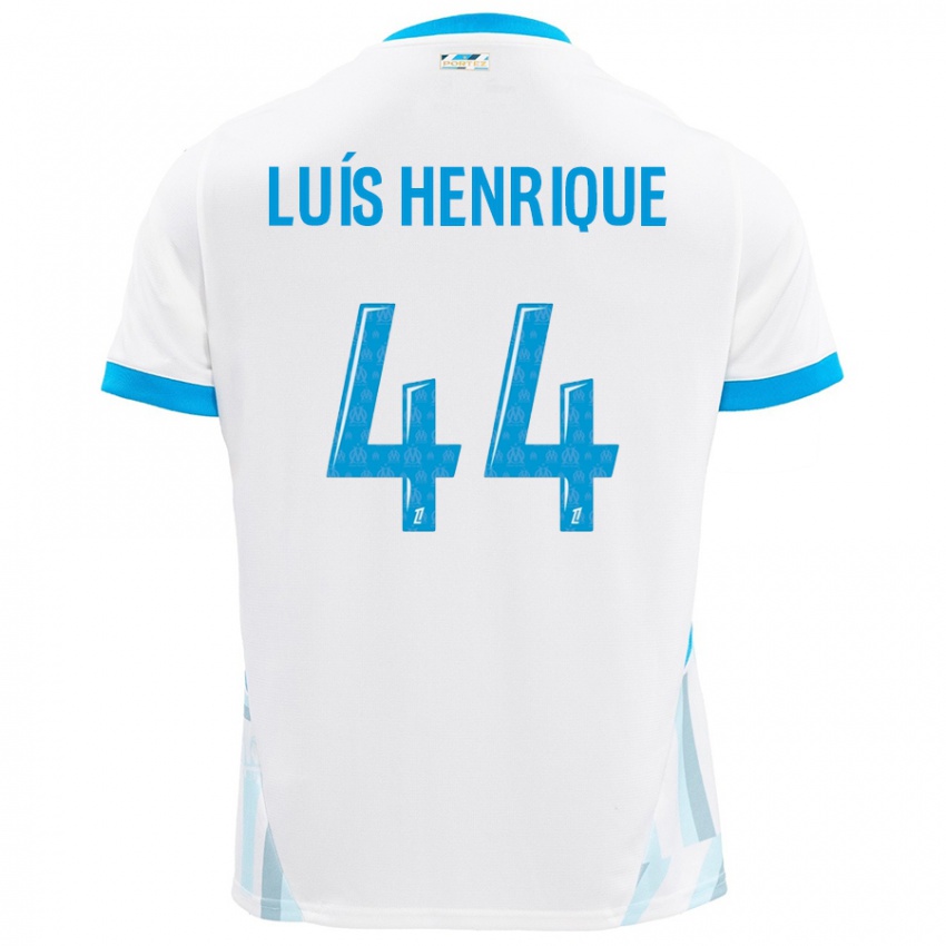 Gyermek Luis Henrique #44 Fehér Ég Kék Hazai Jersey 2024/25 Mez Póló Ing