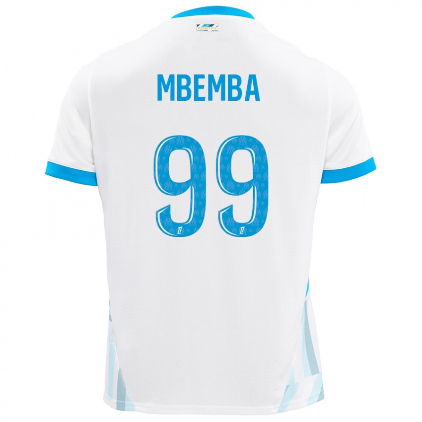 Gyermek Chancel Mbemba #99 Fehér Ég Kék Hazai Jersey 2024/25 Mez Póló Ing