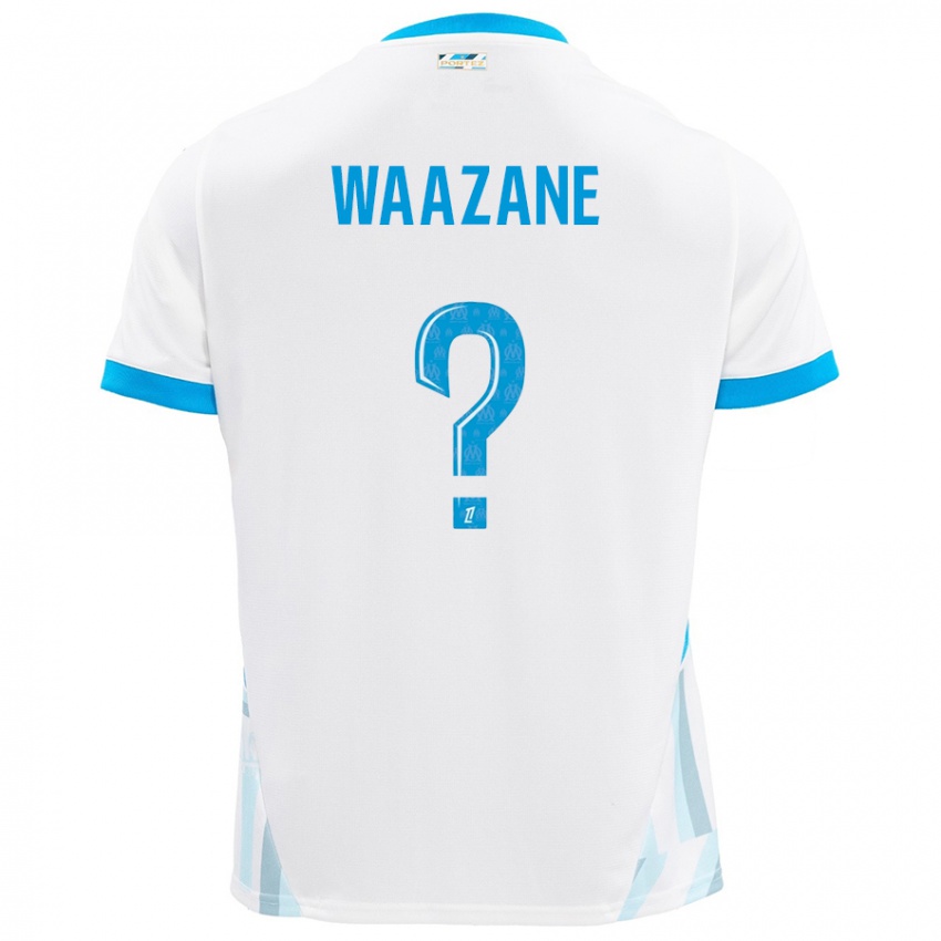 Gyermek Jassim Waazane #0 Fehér Ég Kék Hazai Jersey 2024/25 Mez Póló Ing