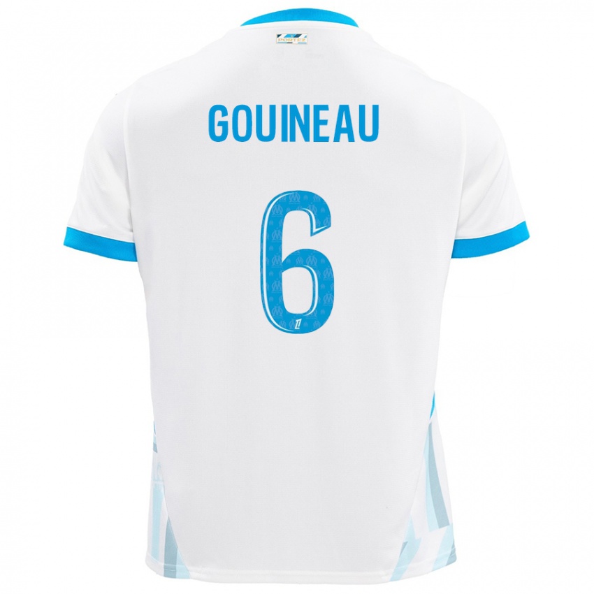 Gyermek Coline Gouineau #6 Fehér Ég Kék Hazai Jersey 2024/25 Mez Póló Ing