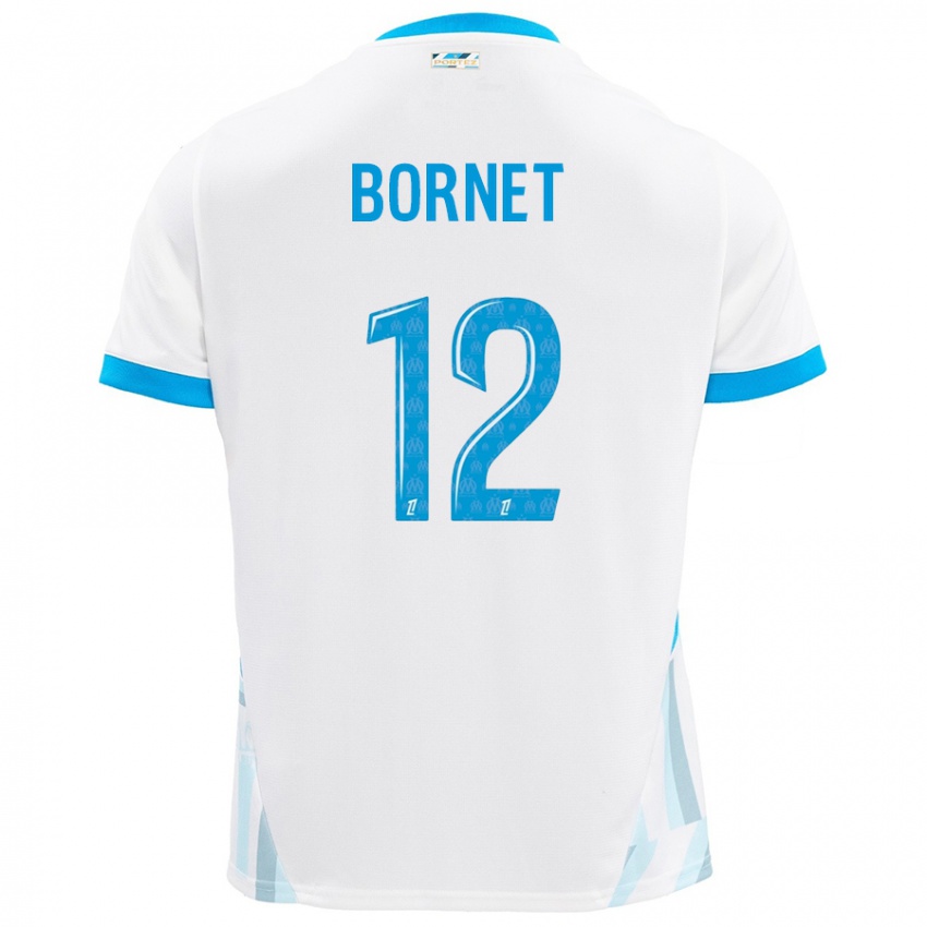 Gyermek Camille Bornet #12 Fehér Ég Kék Hazai Jersey 2024/25 Mez Póló Ing