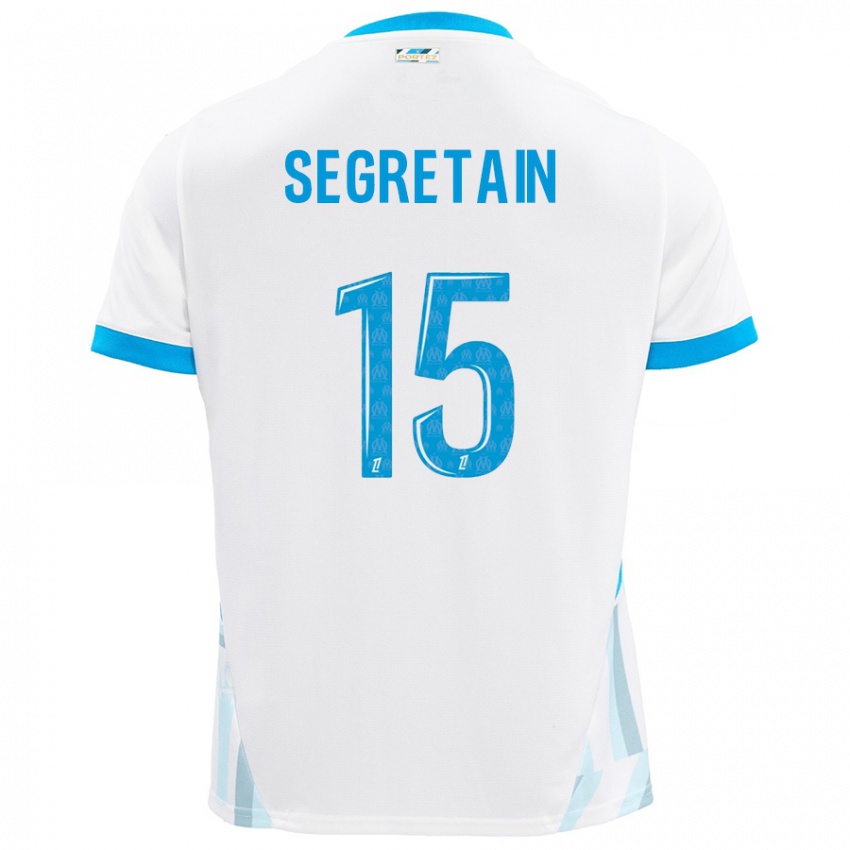 Gyermek Julie Ségrétain #15 Fehér Ég Kék Hazai Jersey 2024/25 Mez Póló Ing