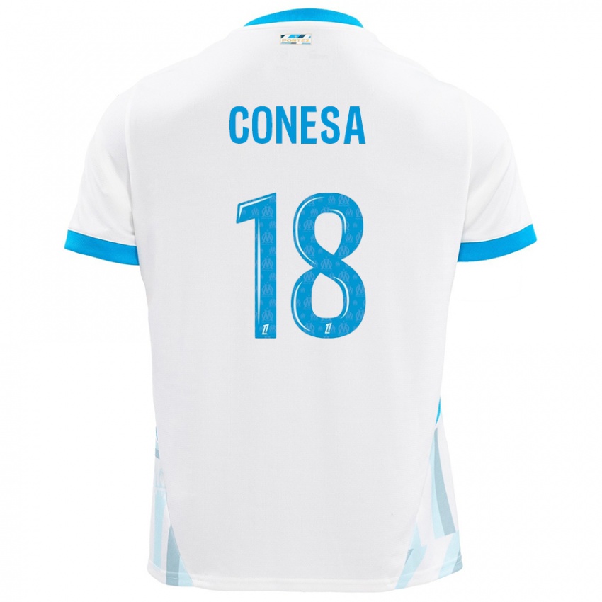 Gyermek Anna Conesa #18 Fehér Ég Kék Hazai Jersey 2024/25 Mez Póló Ing