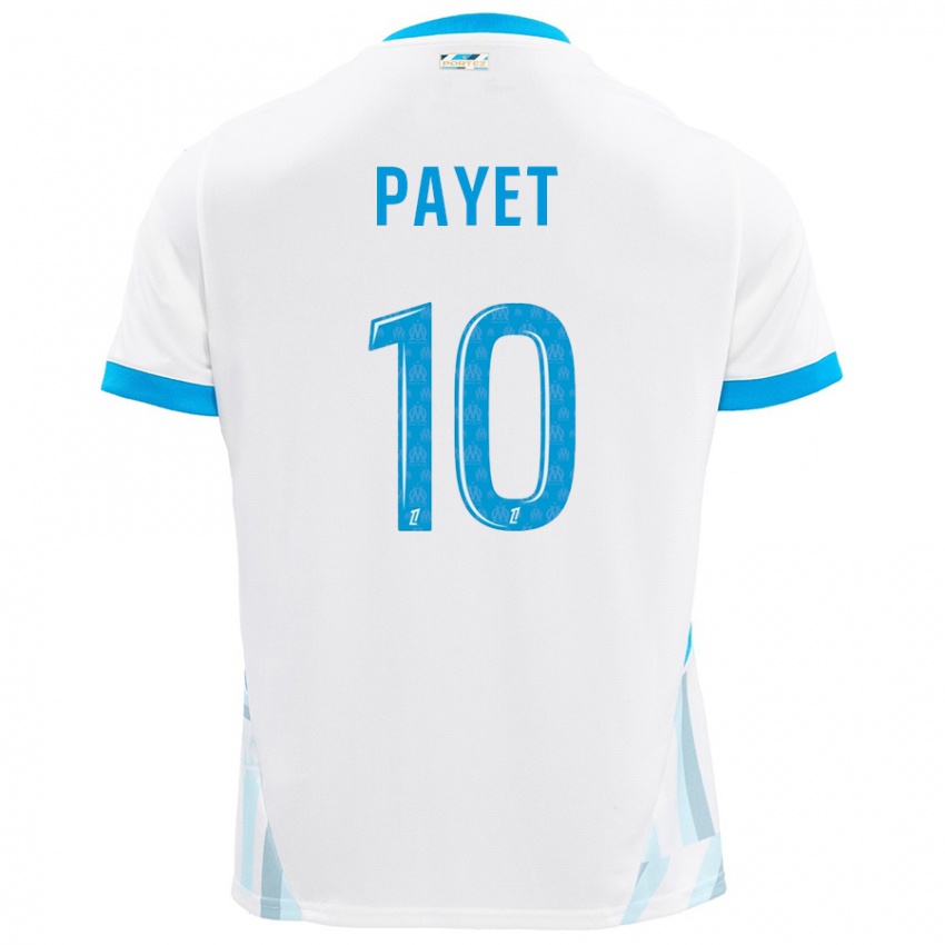 Gyermek Dimitri Payet #10 Fehér Ég Kék Hazai Jersey 2024/25 Mez Póló Ing