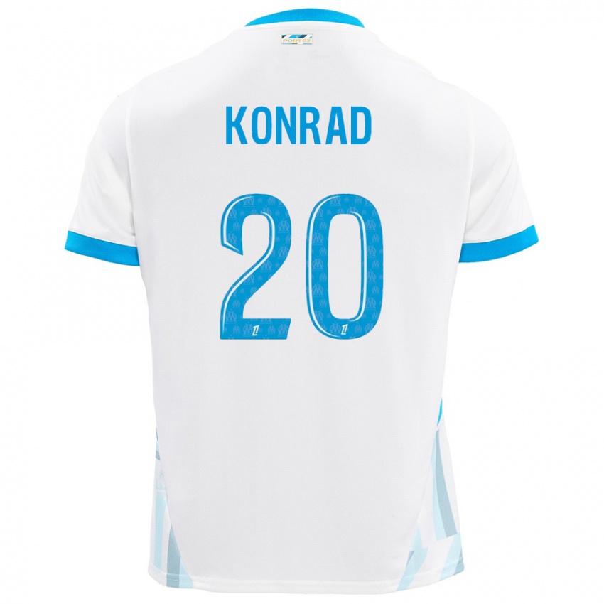 Gyermek Konrad De La Fuente #20 Fehér Ég Kék Hazai Jersey 2024/25 Mez Póló Ing