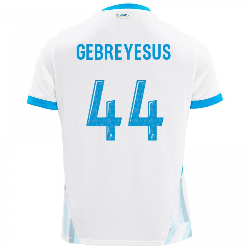 Gyermek Esey Gebreyesus #44 Fehér Ég Kék Hazai Jersey 2024/25 Mez Póló Ing