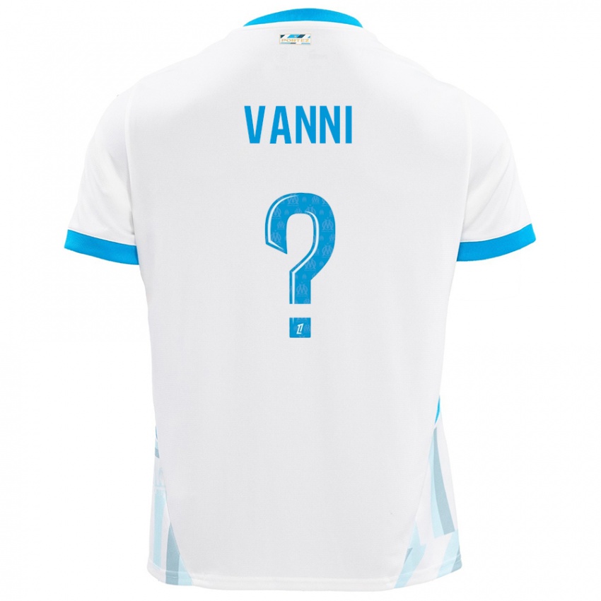 Gyermek Fabio Vanni #0 Fehér Ég Kék Hazai Jersey 2024/25 Mez Póló Ing