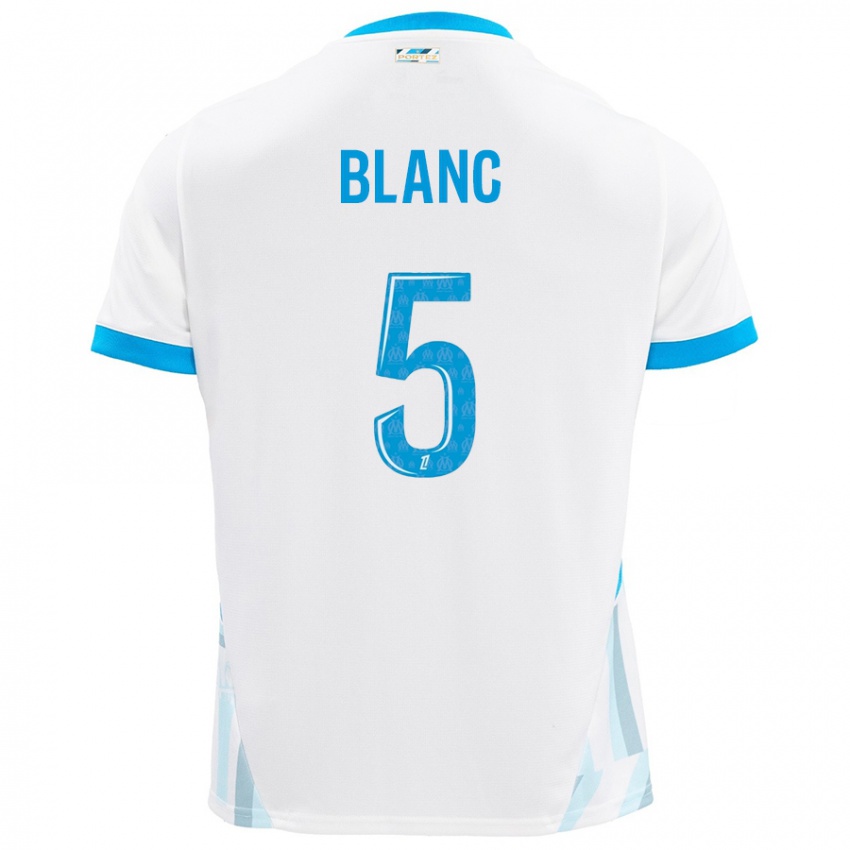 Gyermek Amandine Blanc #5 Fehér Ég Kék Hazai Jersey 2024/25 Mez Póló Ing