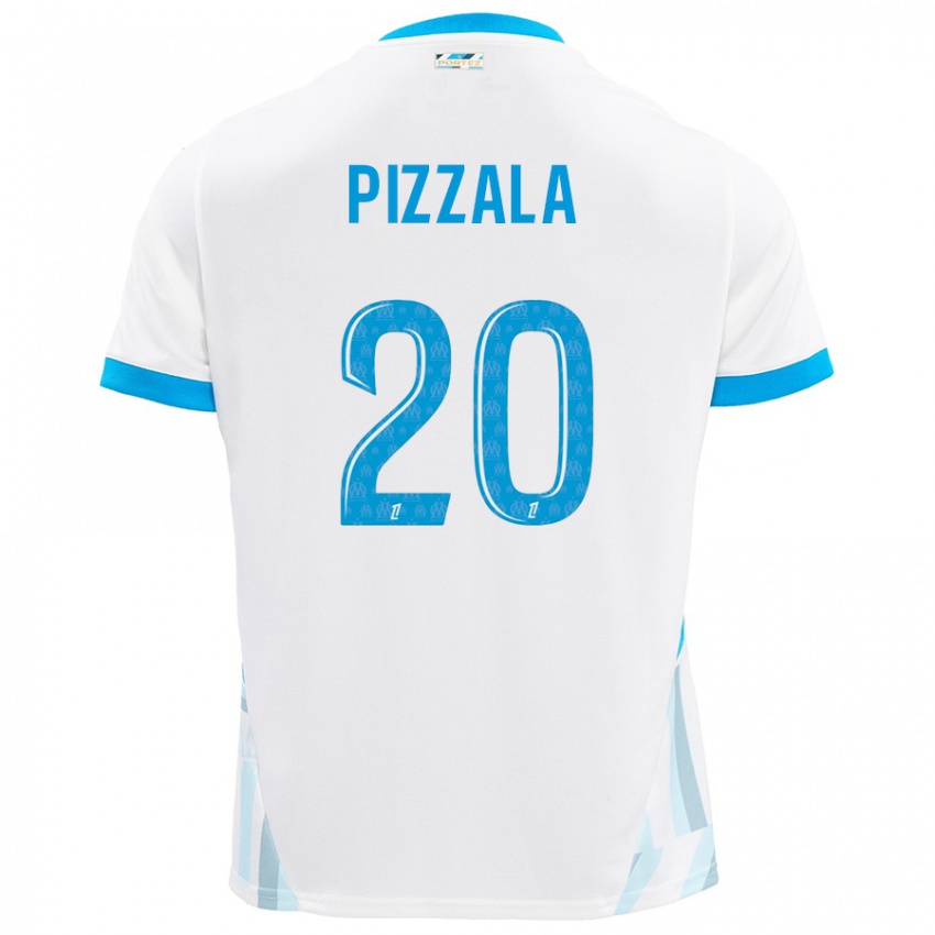 Gyermek Caroline Pizzala #20 Fehér Ég Kék Hazai Jersey 2024/25 Mez Póló Ing